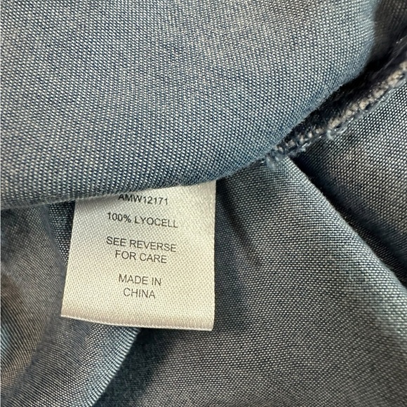 ALISON ANDREWS Short Sleeve Chambray Blouse Size Large - Picture 16 of 17